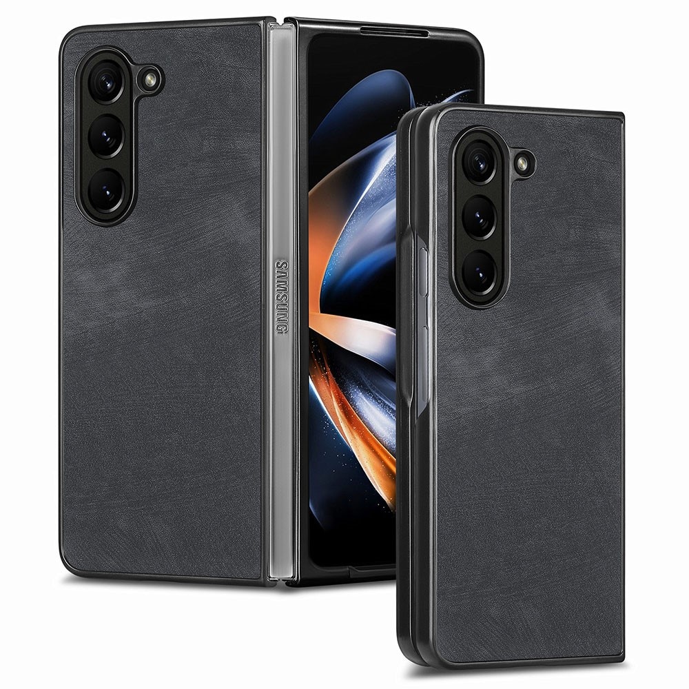 Samsung Galaxy Z Fold 5 Leather Case Black