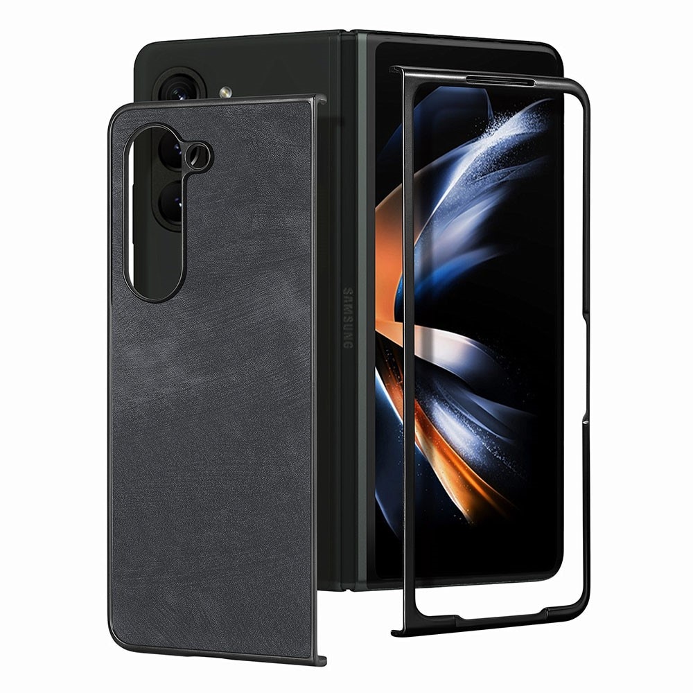 Samsung Galaxy Z Fold 5 Leather Case Black