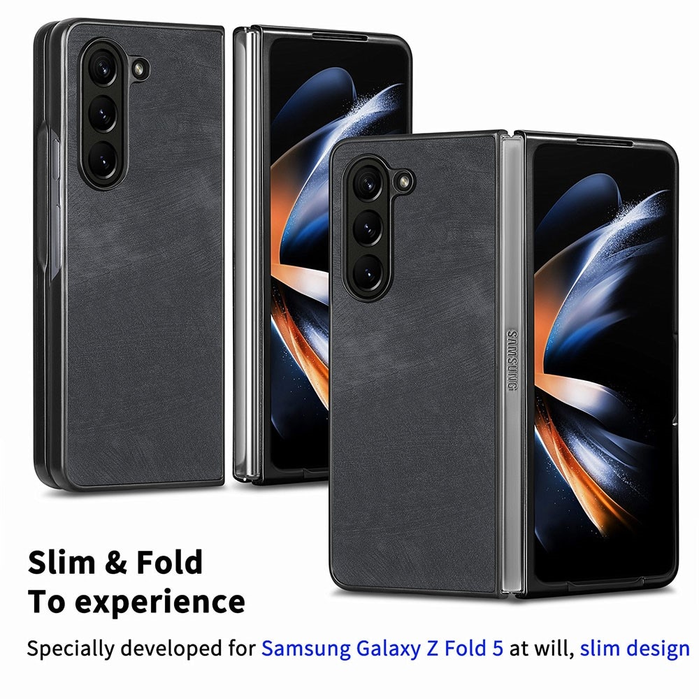 Samsung Galaxy Z Fold 5 Leather Case Black