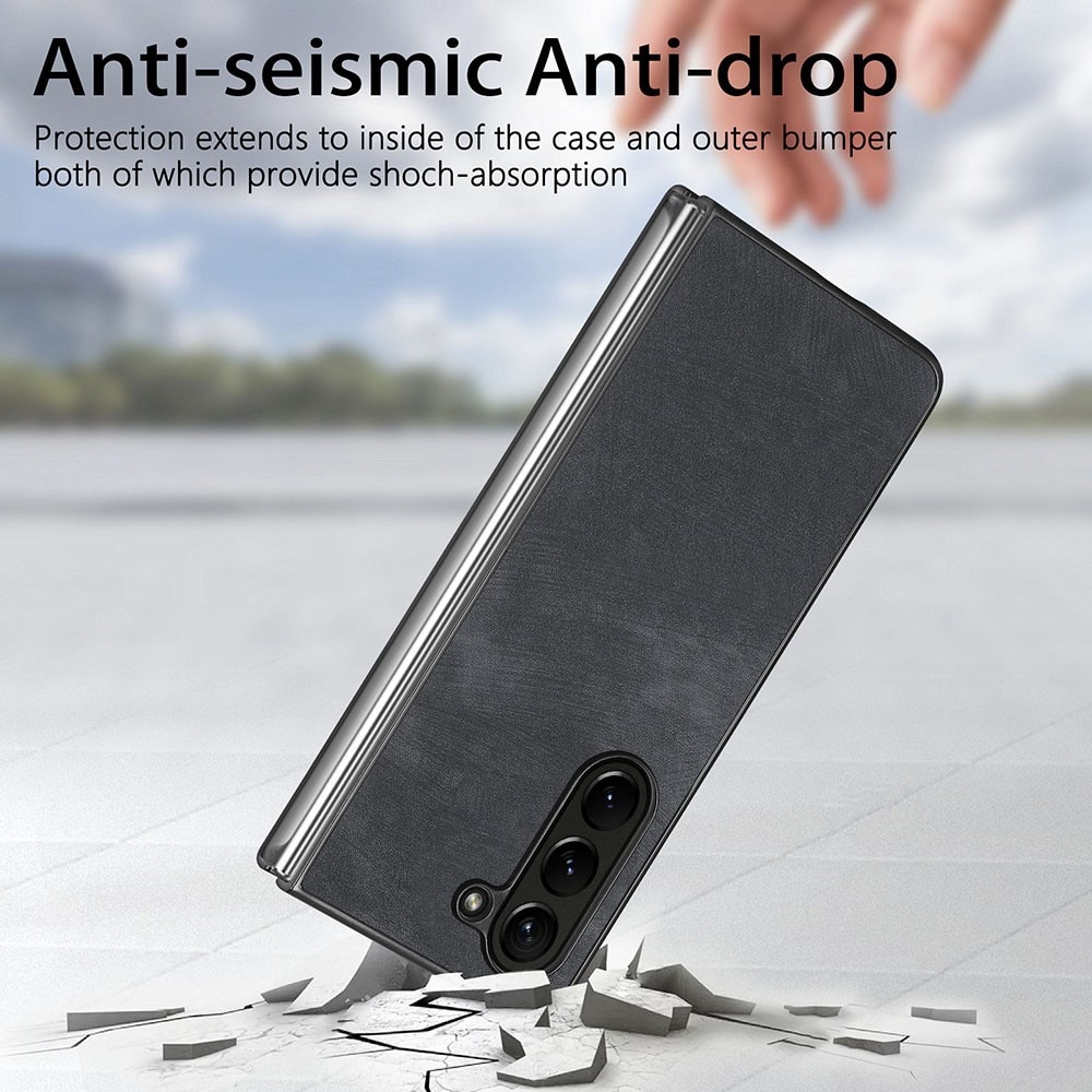 Samsung Galaxy Z Fold 5 Leather Case Black