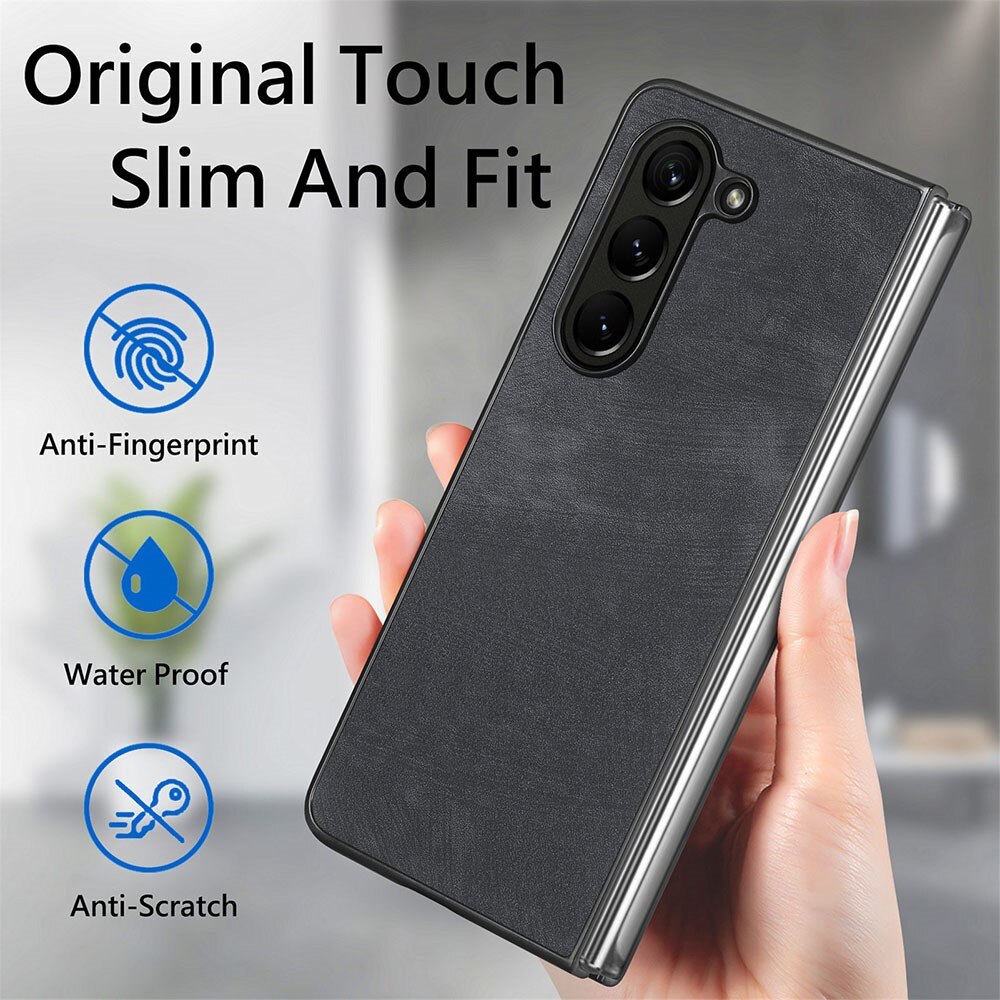 Samsung Galaxy Z Fold 5 Leather Case Black