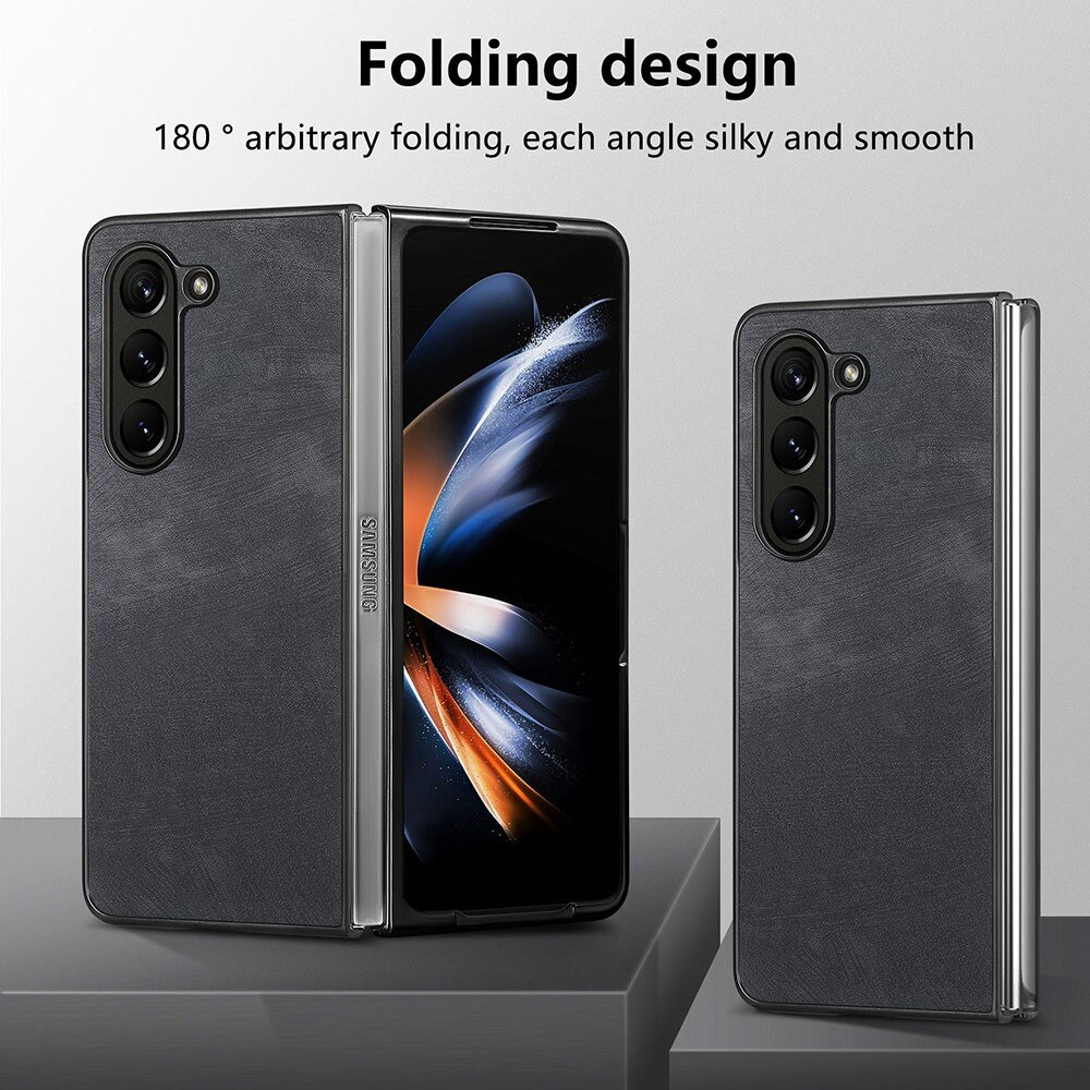 Samsung Galaxy Z Fold 5 Leather Case Black