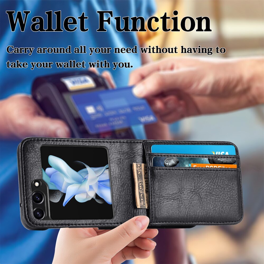 Samsung Galaxy Z Flip 5 Wallet Book Cover Black