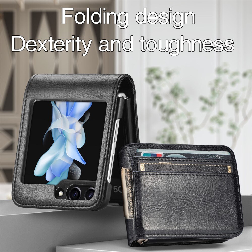 Samsung Galaxy Z Flip 5 Wallet Book Cover Black