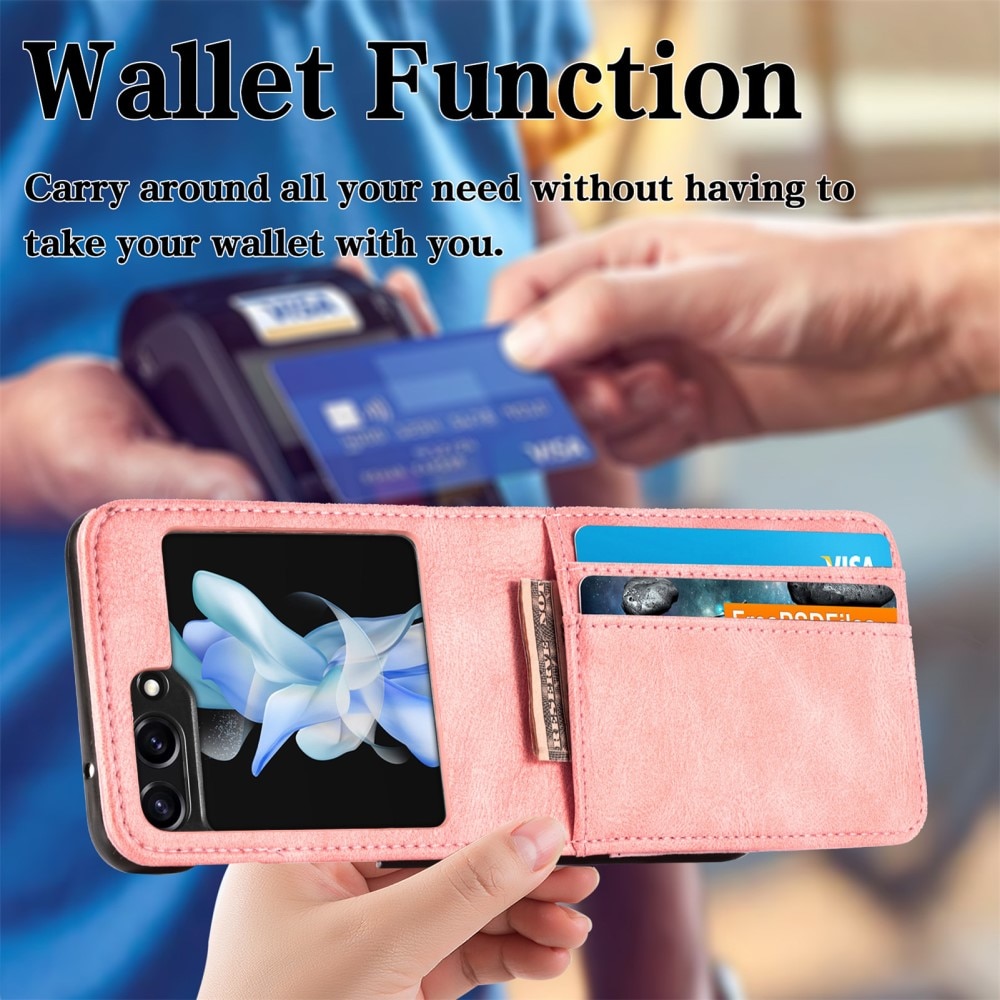 Samsung Galaxy Z Flip 5 Wallet Book Cover Pink