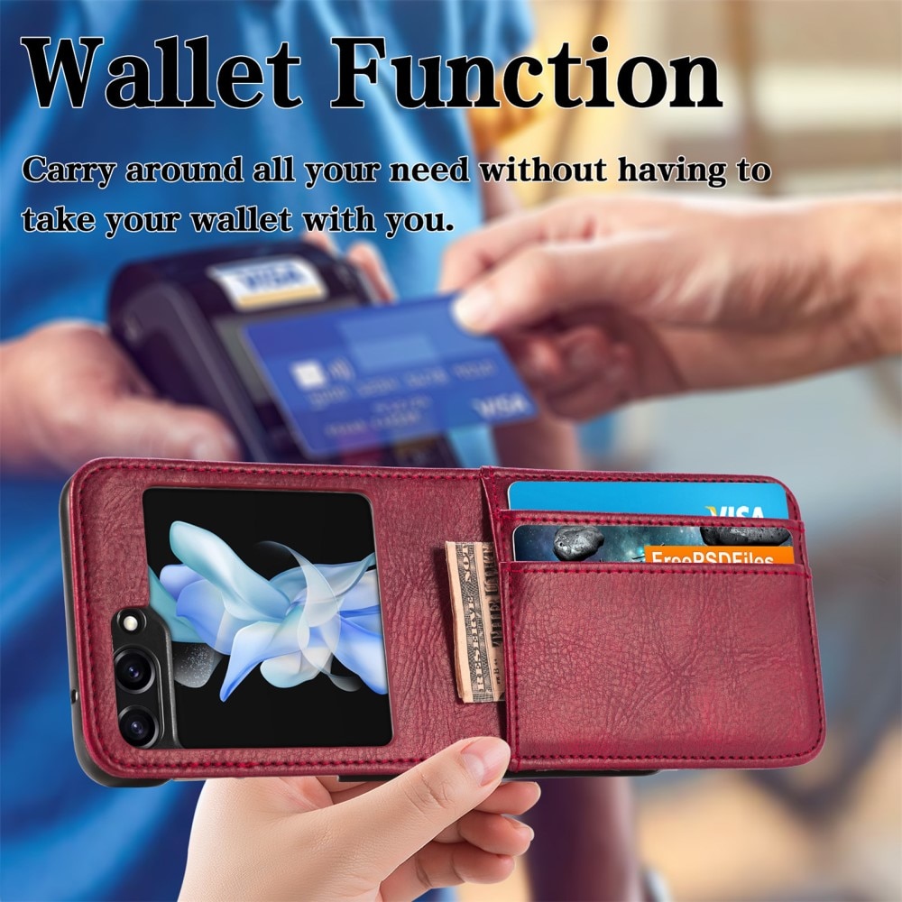Samsung Galaxy Z Flip 5 Wallet Book Cover Red