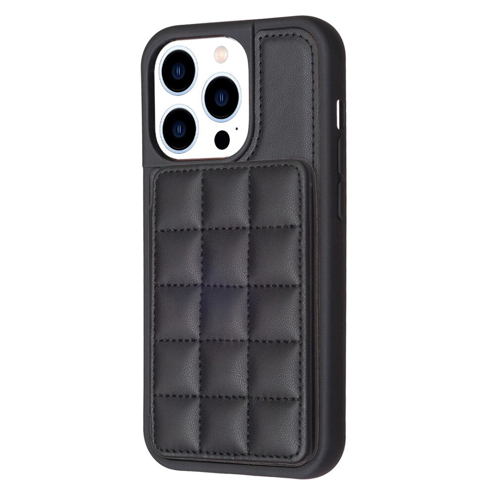 TPU Case with Quilted Wallet iPhone 14 Pro Black