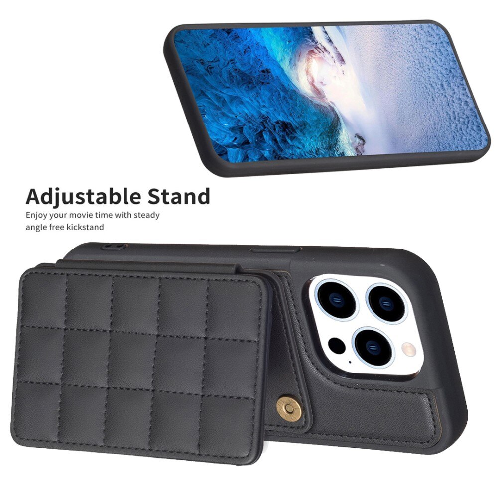 TPU Case with Quilted Wallet iPhone 14 Pro Black