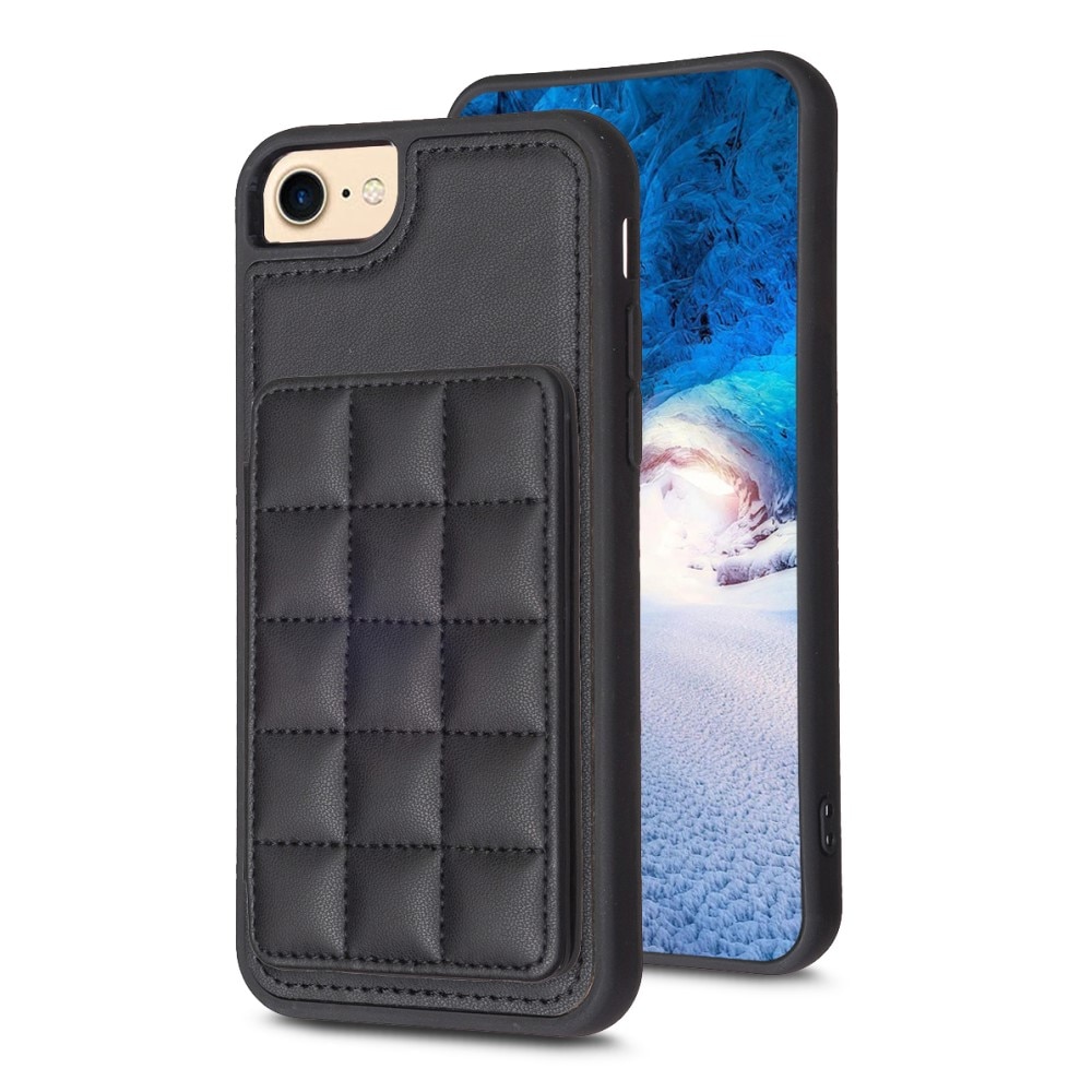 TPU Case with Quilted Wallet iPhone SE (2022) Black