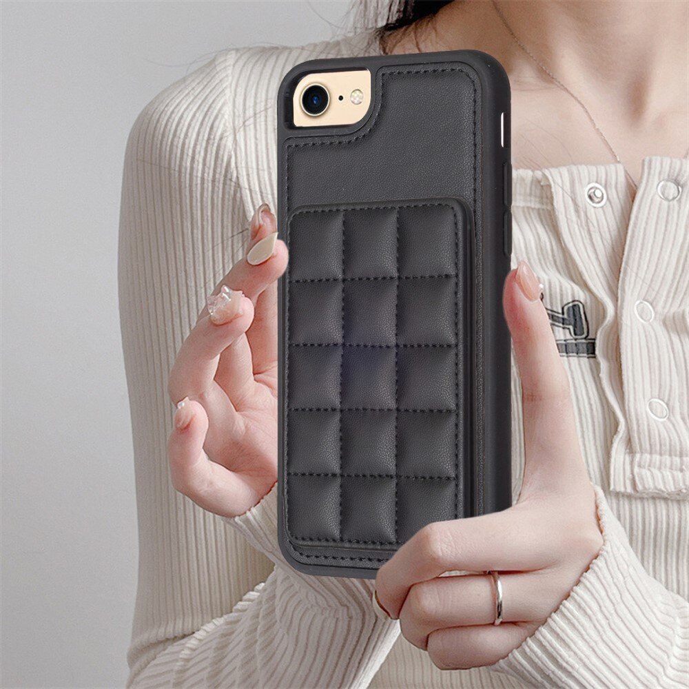 TPU Case with Quilted Wallet iPhone 8 Black