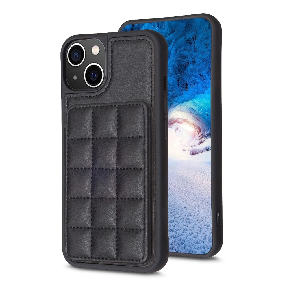 TPU Case with Quilted Wallet iPhone 14 Black