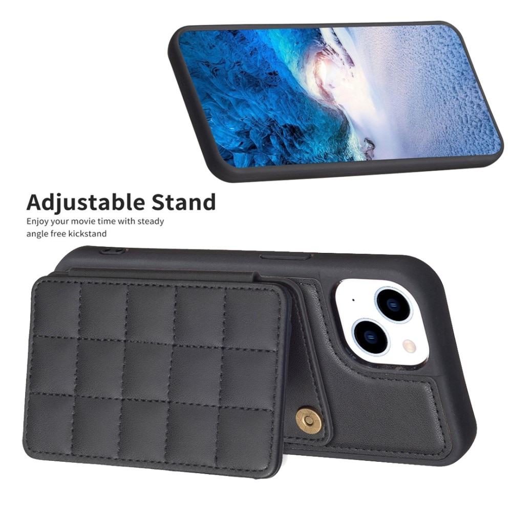 TPU Case with Quilted Wallet iPhone 14 Black