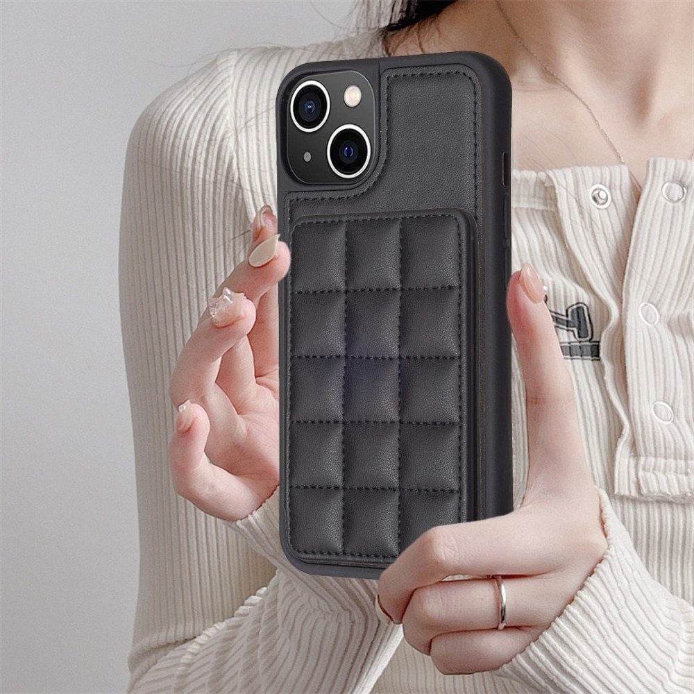 TPU Case with Quilted Wallet iPhone 13 Black