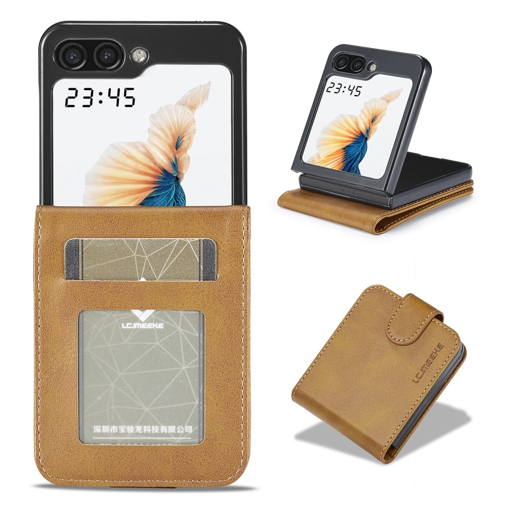 Samsung Galaxy Z Flip 5 Wallet Case Cognac