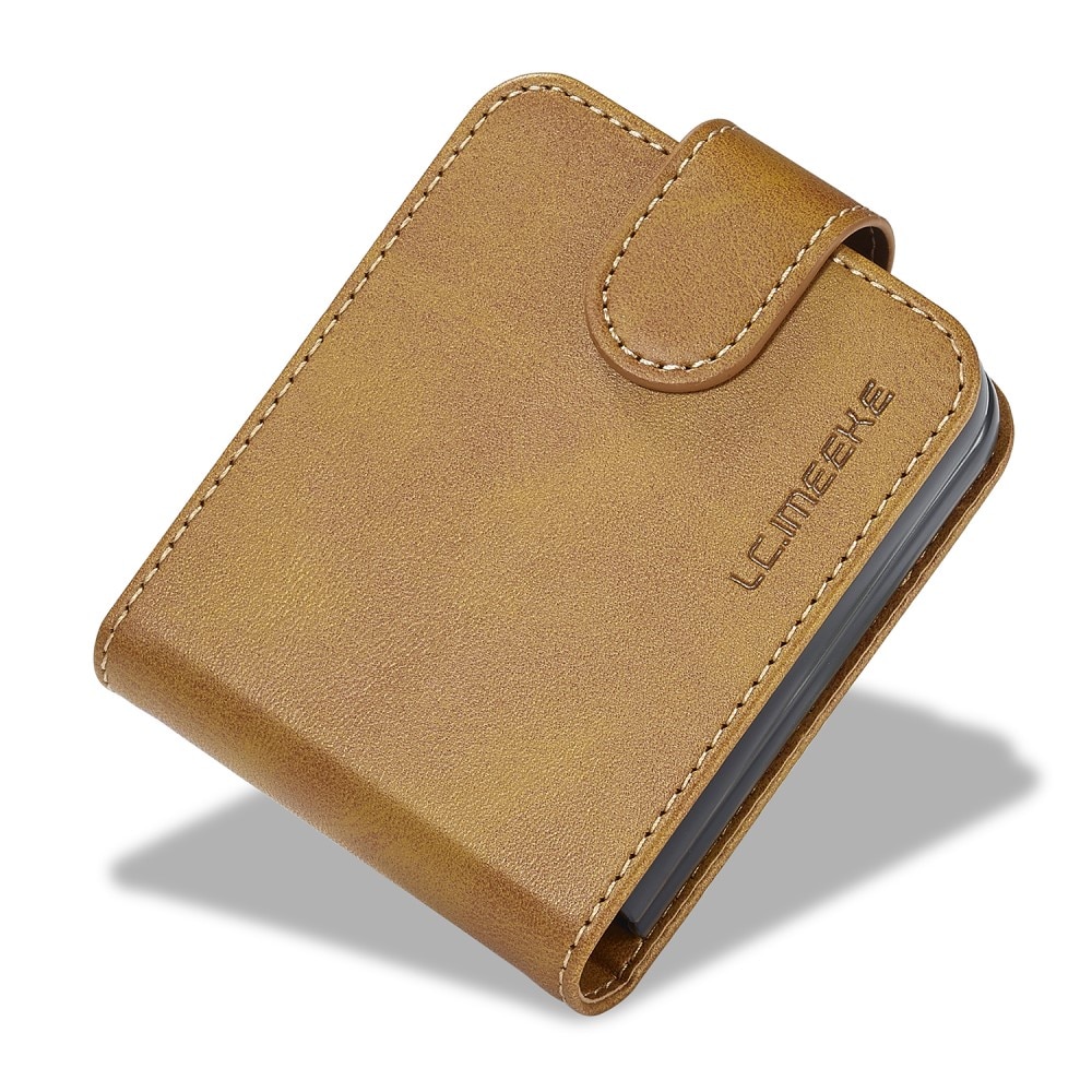 Samsung Galaxy Z Flip 5 Wallet Case Cognac