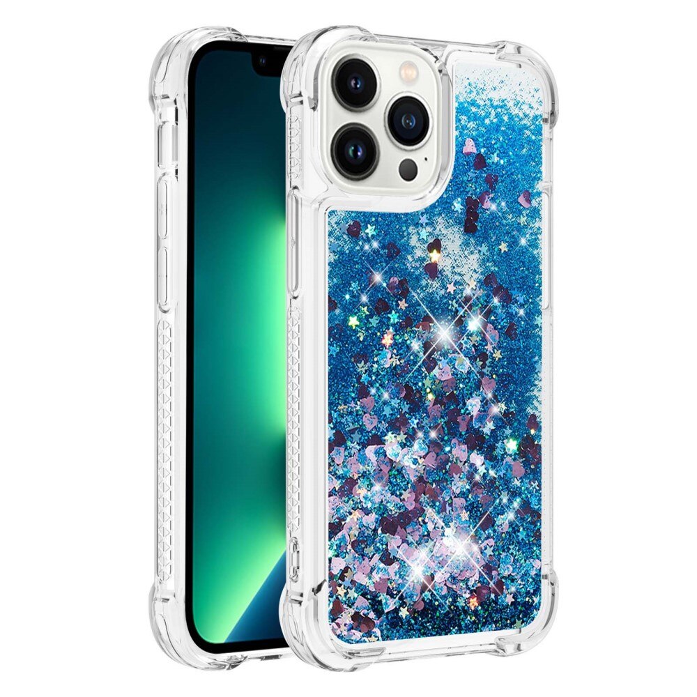 iPhone 15 Pro Glitter Powder TPU Cover Blue