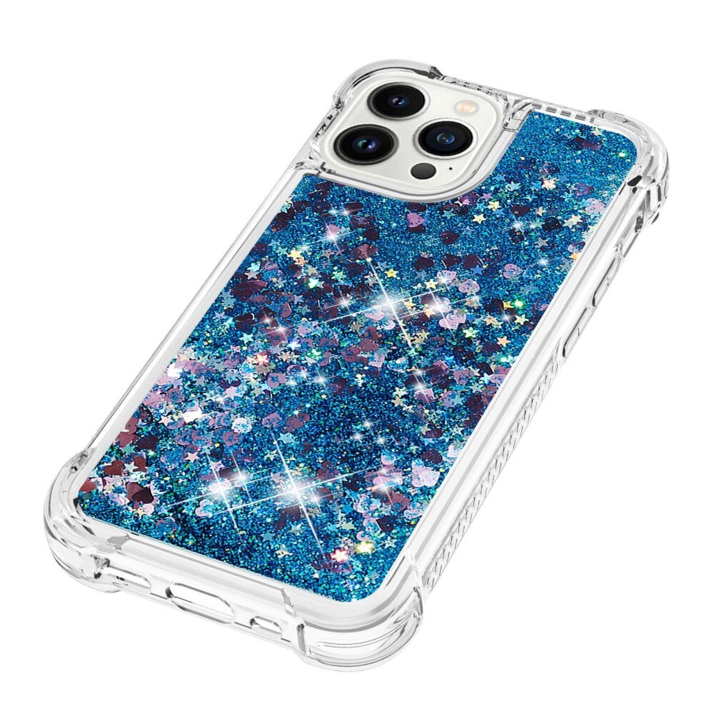 iPhone 15 Pro Glitter Powder TPU Cover Blue