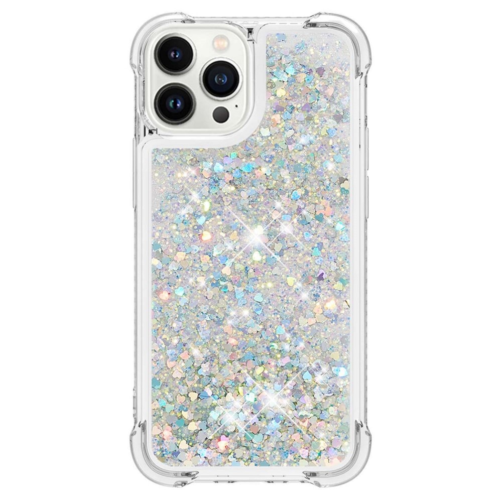 iPhone 15 Pro Glitter Powder TPU Cover Silver