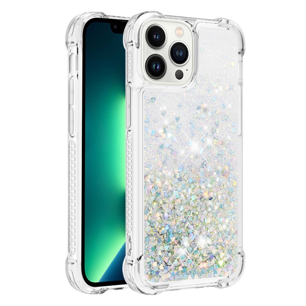 iPhone 15 Pro Glitter Powder TPU Cover Silver