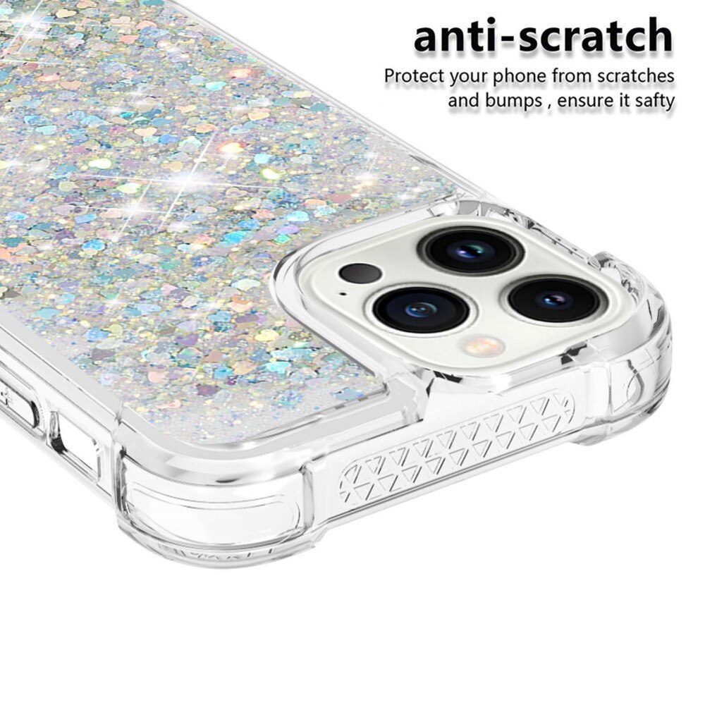 iPhone 15 Pro Glitter Powder TPU Cover Silver