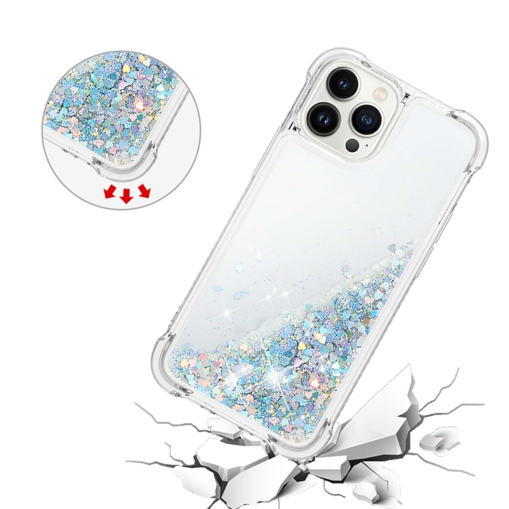 iPhone 15 Pro Glitter Powder TPU Cover Silver