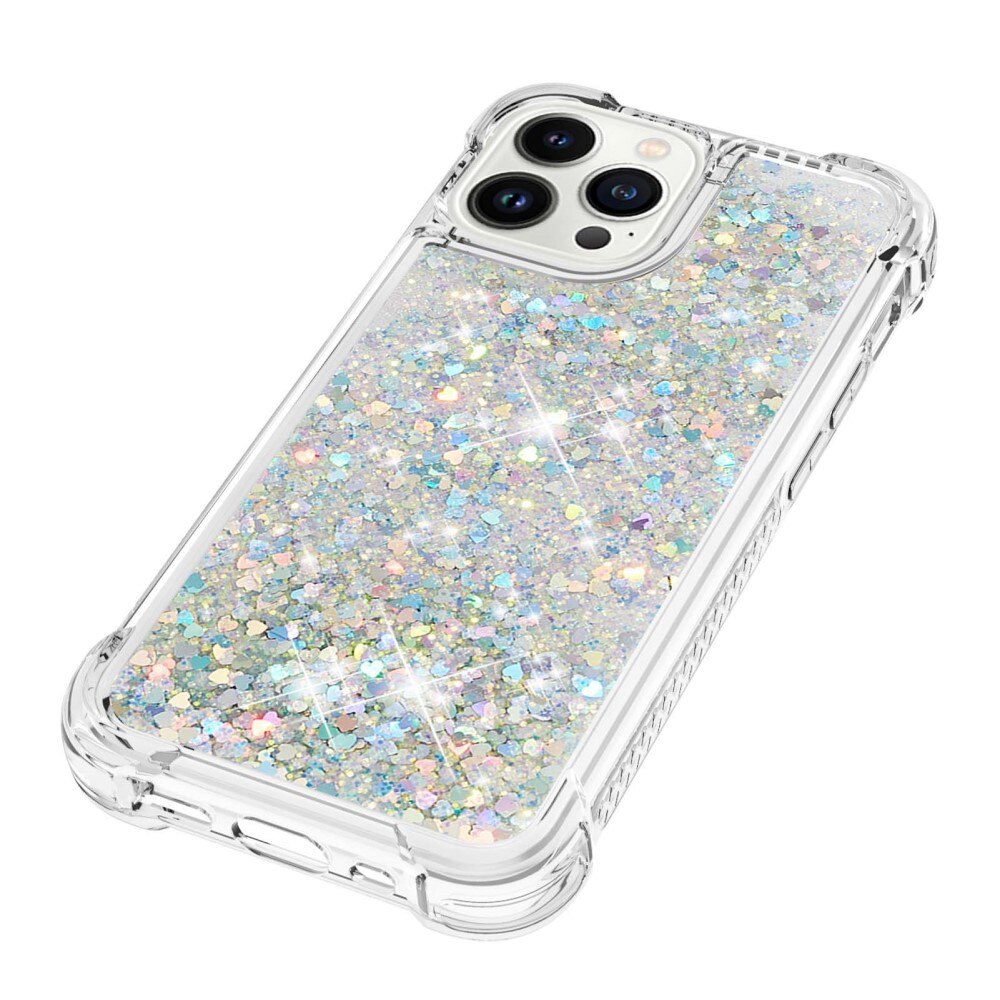 iPhone 15 Pro Glitter Powder TPU Cover Silver