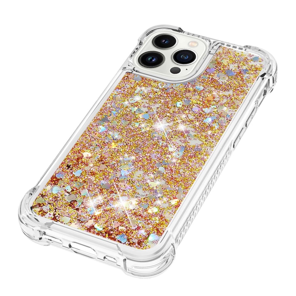 iPhone 15 Pro Glitter Powder TPU Cover Gold