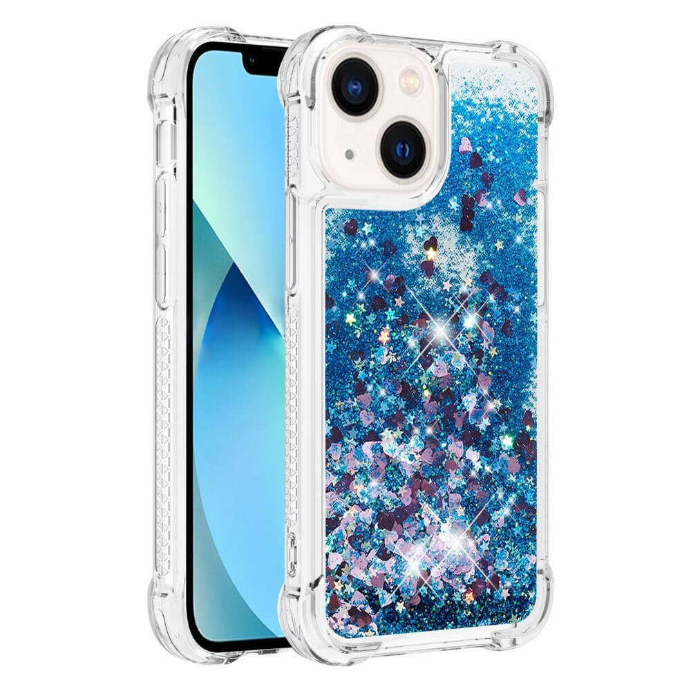 iPhone 15 Glitter Powder TPU Cover Blue