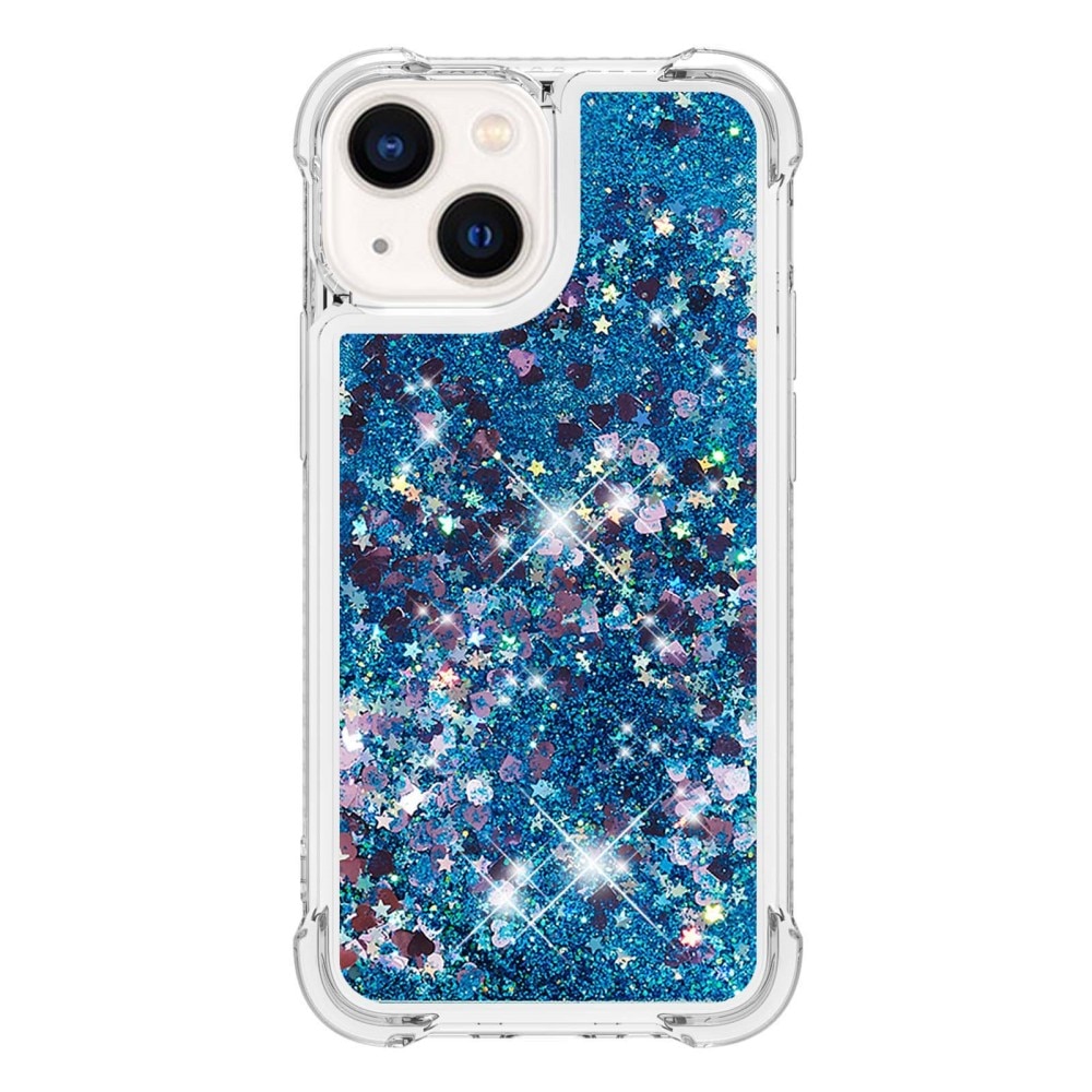 iPhone 15 Glitter Powder TPU Cover Blue
