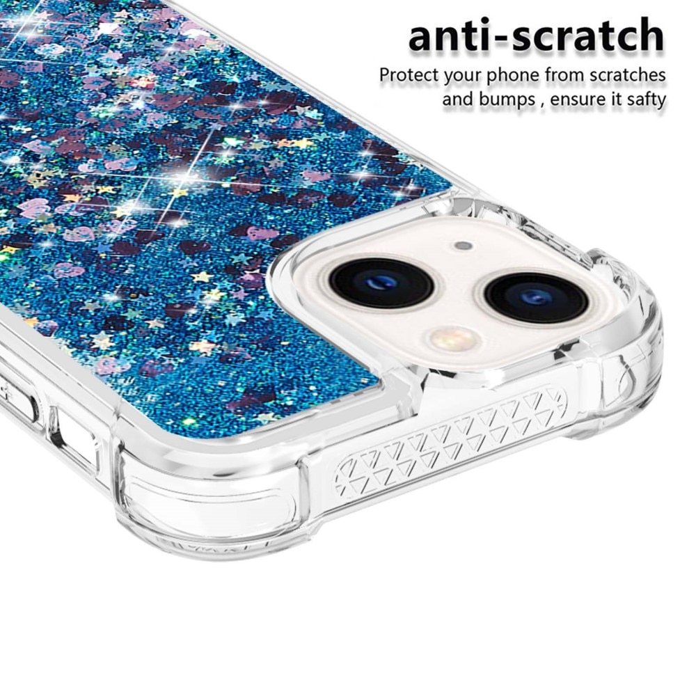iPhone 15 Glitter Powder TPU Cover Blue