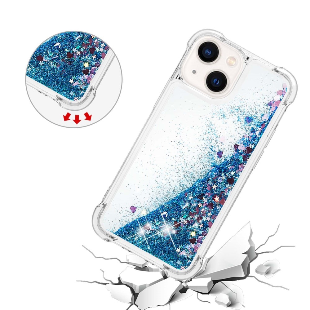 iPhone 15 Glitter Powder TPU Cover Blue