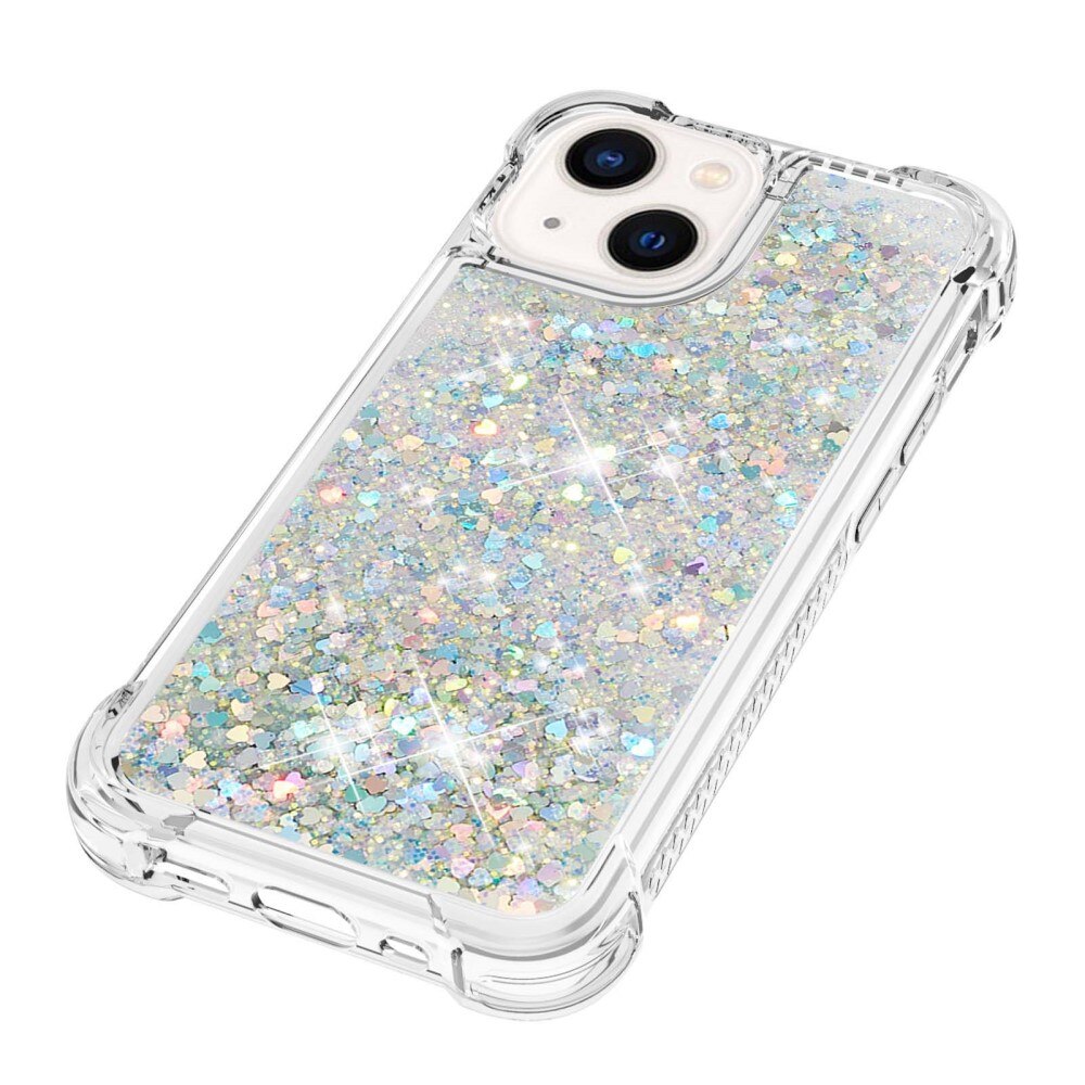 iPhone 15 Glitter Powder TPU Cover Silver