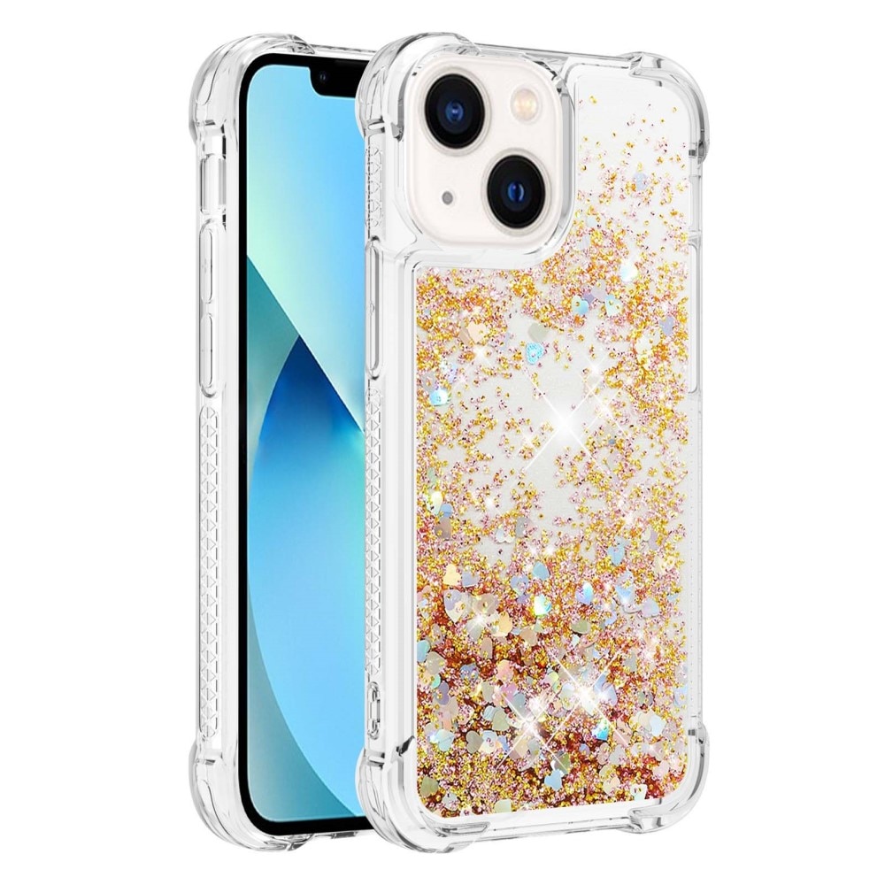 iPhone 15 Glitter Powder TPU Cover Gold
