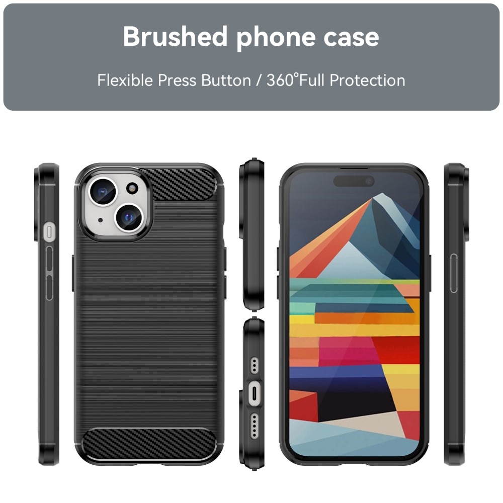 iPhone 15 Plus Brushed TPU Case Black