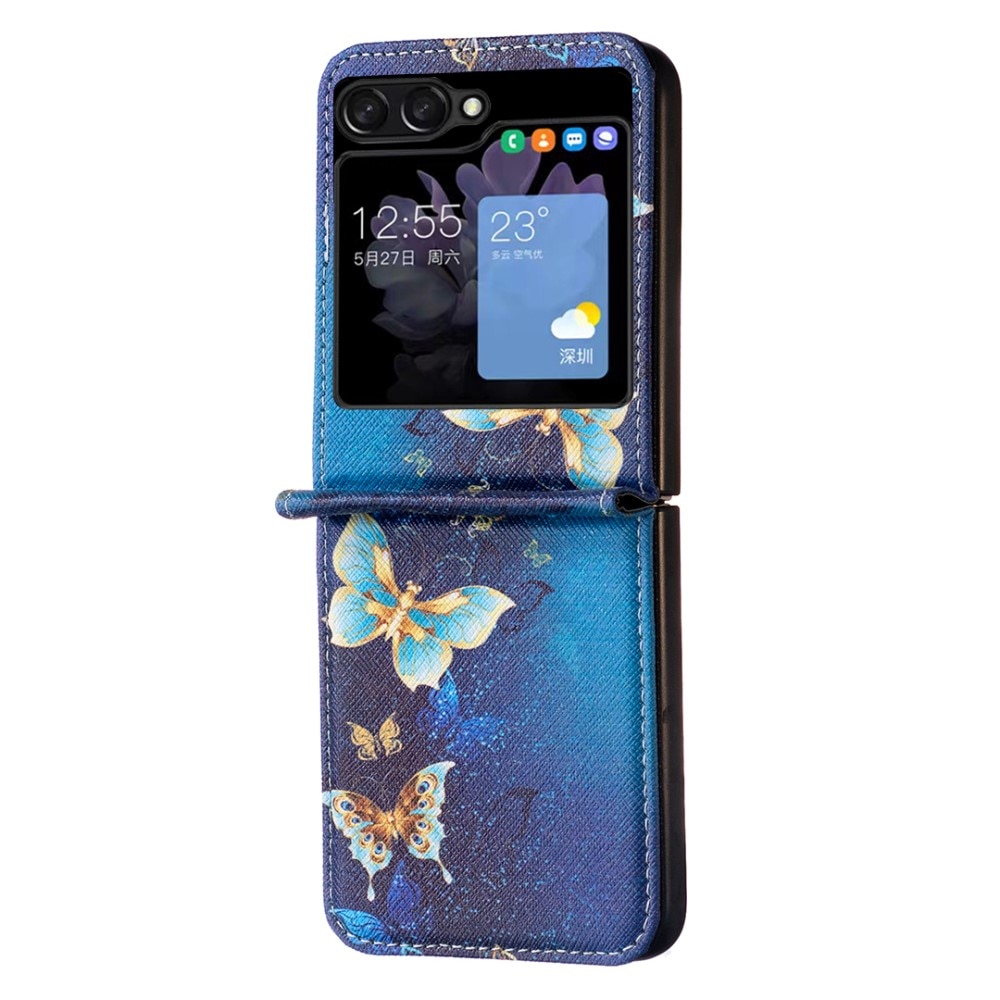 Leather Case Samsung Galaxy Z Flip 5 Blue Butterflies