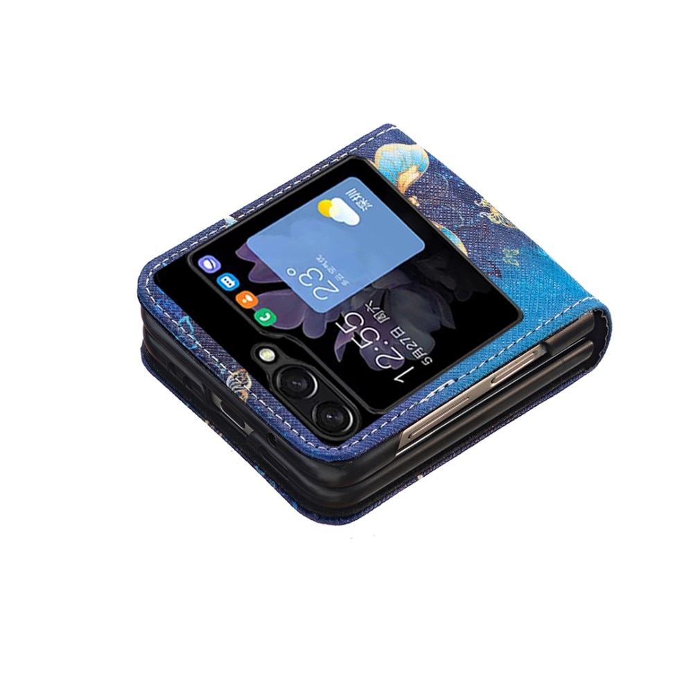 Leather Case Samsung Galaxy Z Flip 5 Blue Butterflies