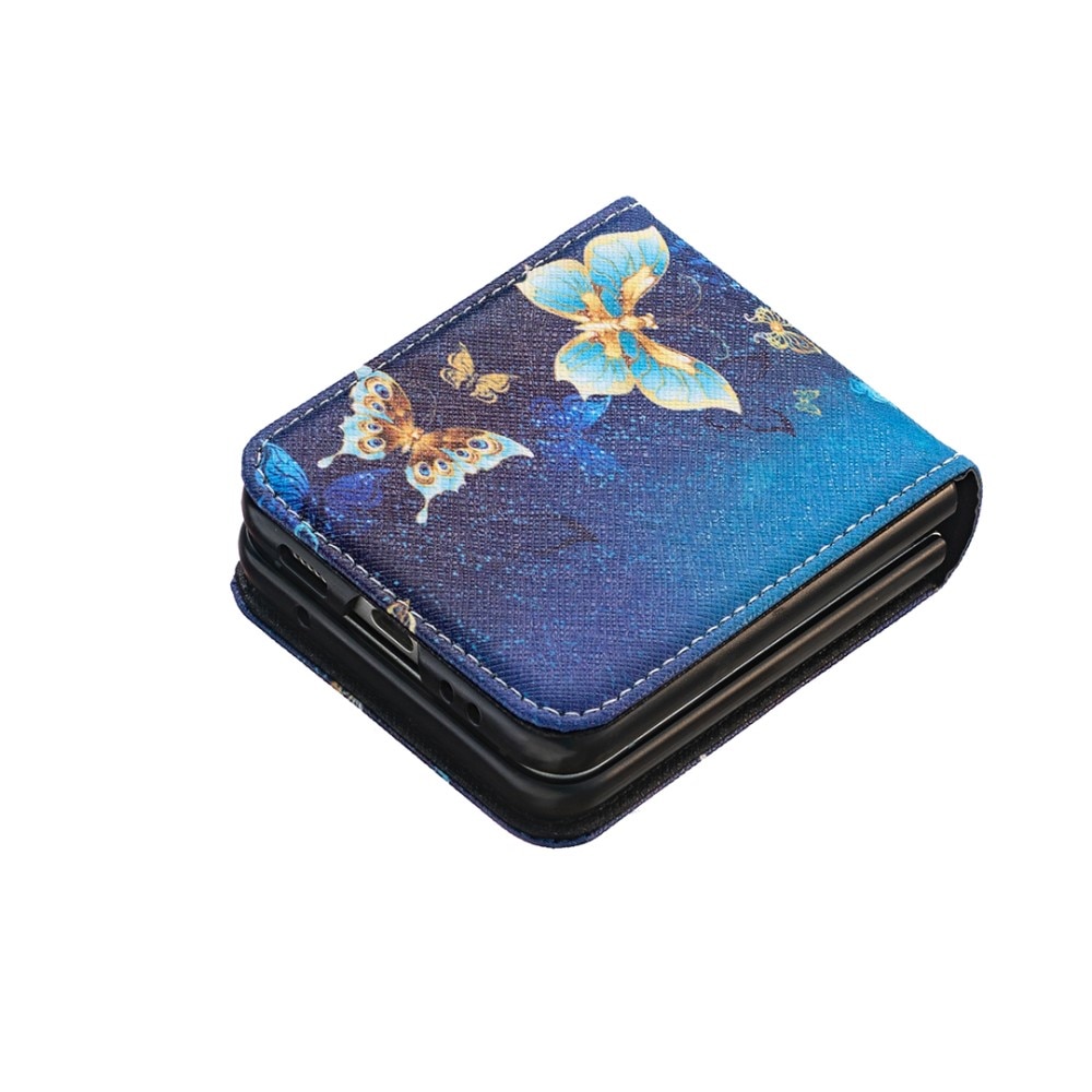 Leather Case Samsung Galaxy Z Flip 5 Blue Butterflies