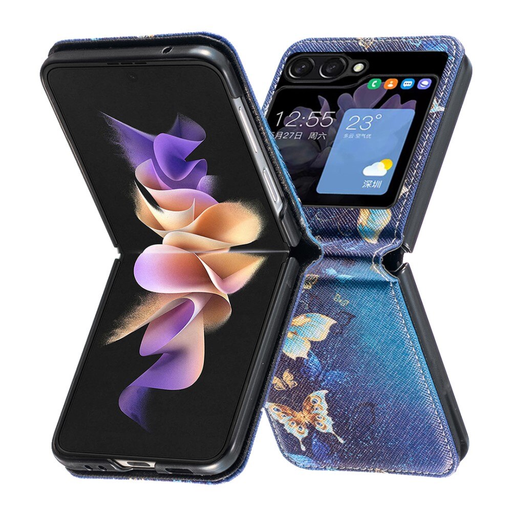 Leather Case Samsung Galaxy Z Flip 5 Blue Butterflies