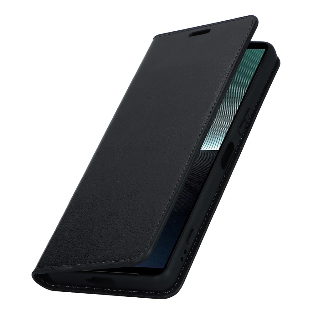 Sony Xperia 1 V Genuine Leather Wallet Case Black