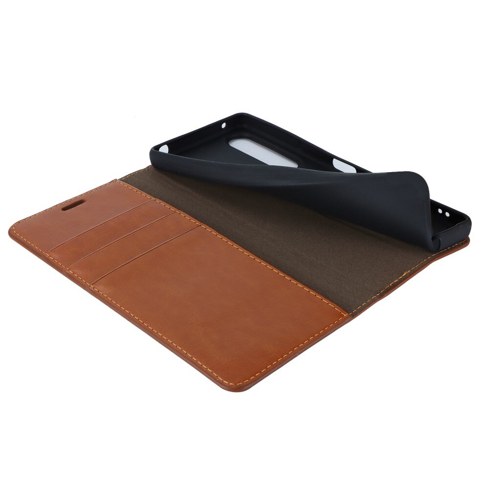 Sony Xperia 1 V Genuine Leather Wallet Case Brown