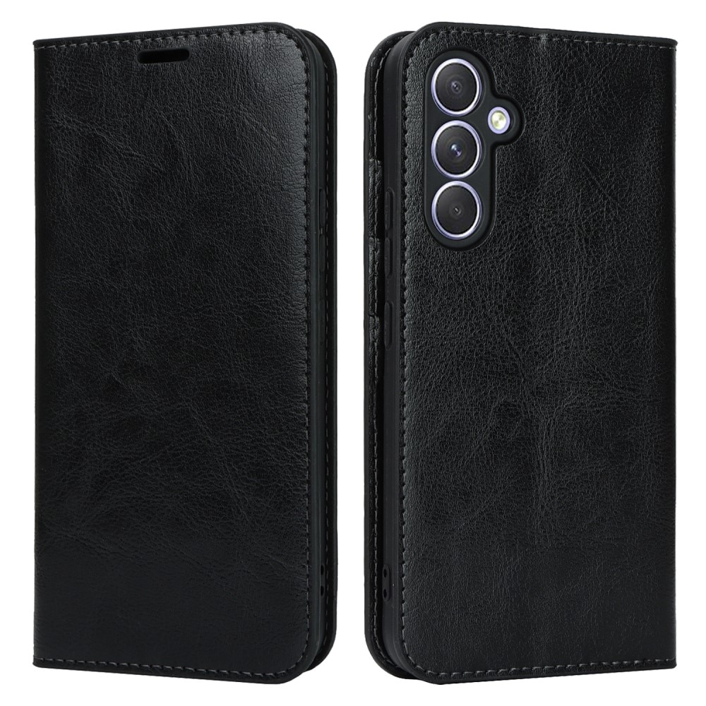 Samsung Galaxy A25 Genuine Leather Wallet Case Black