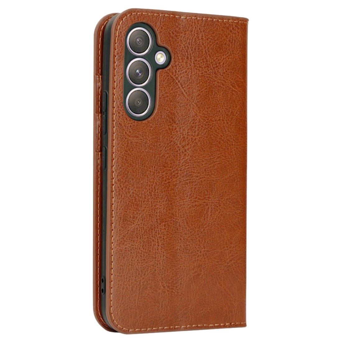 Samsung Galaxy A54 Genuine Leather Wallet Case Brown