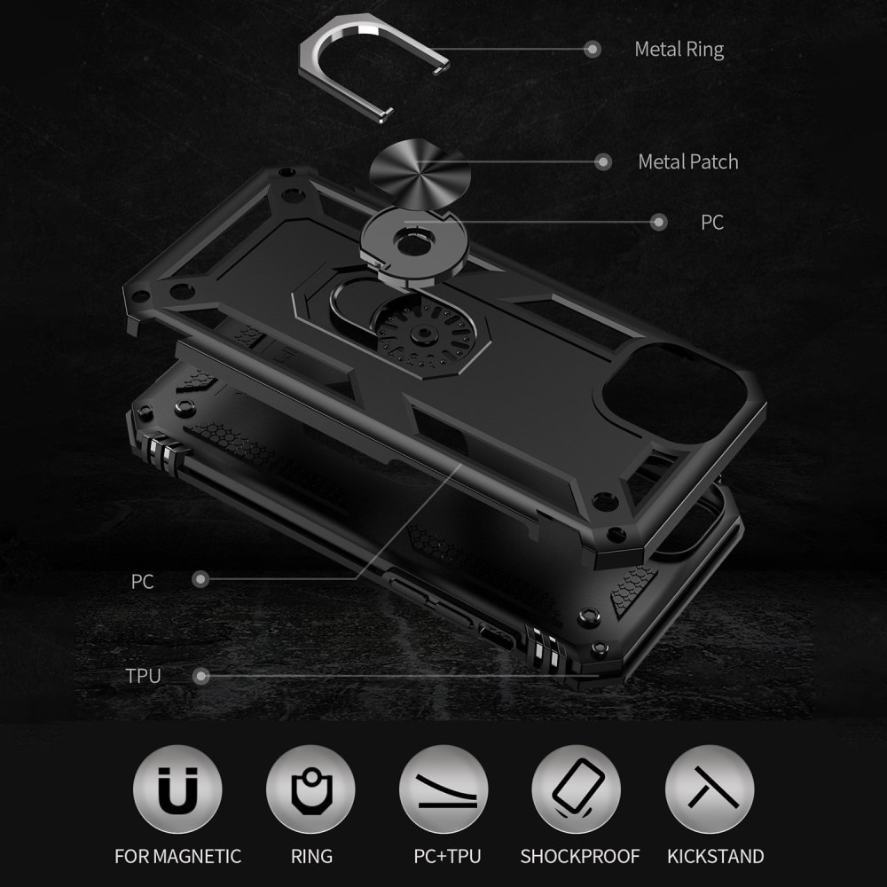 iPhone 15 Plus Hybrid Case Tech Ring Black