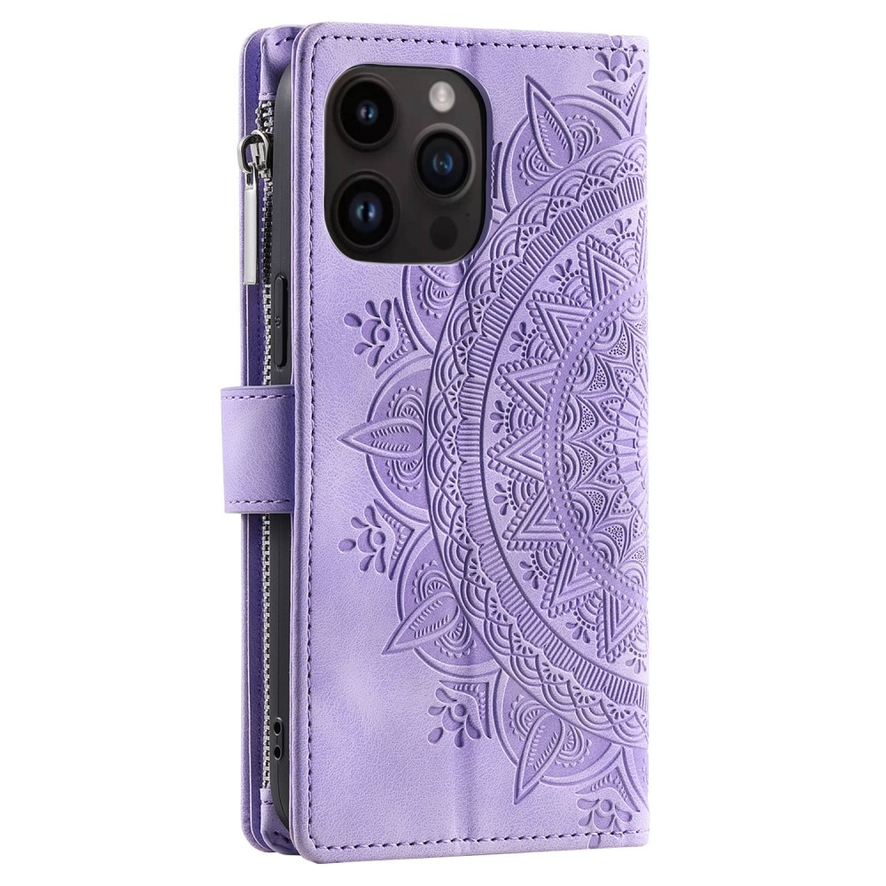 iPhone 15 Pro Wallet/Purse Mandala Purple