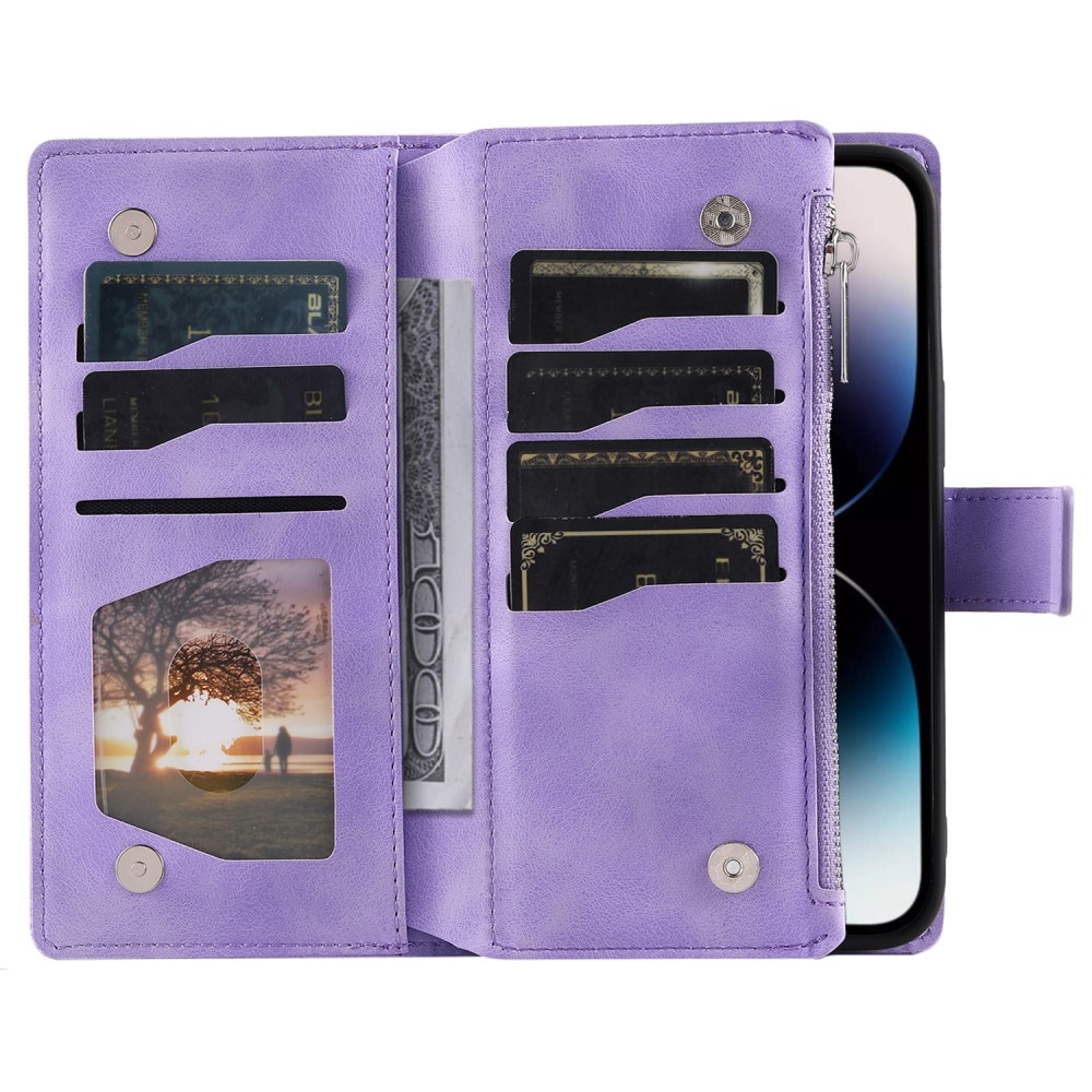 iPhone 15 Pro Wallet/Purse Mandala Purple