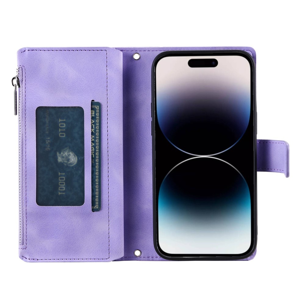 iPhone 15 Pro Wallet/Purse Mandala Purple