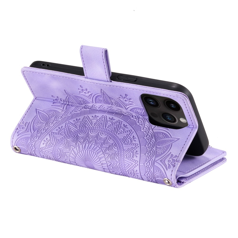 iPhone 15 Pro Wallet/Purse Mandala Purple