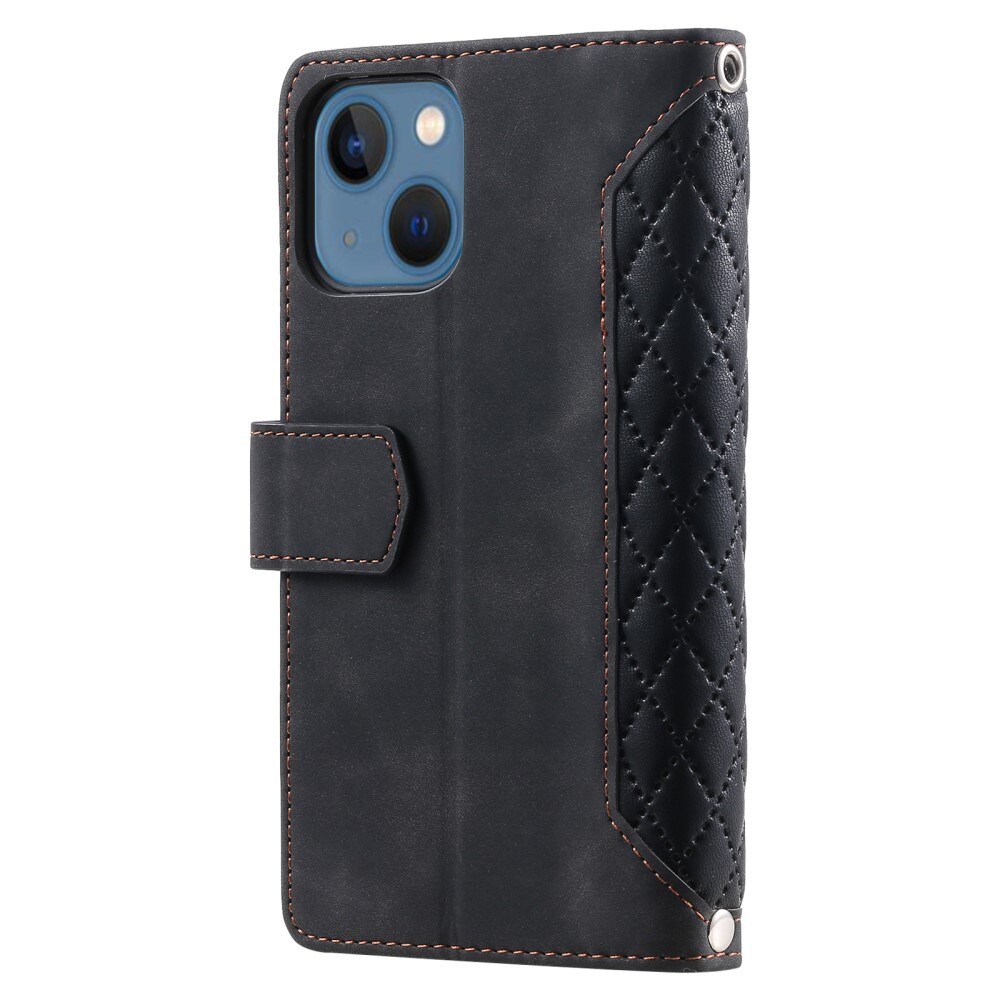 iPhone 15 Wallet/Purse Quilted Black