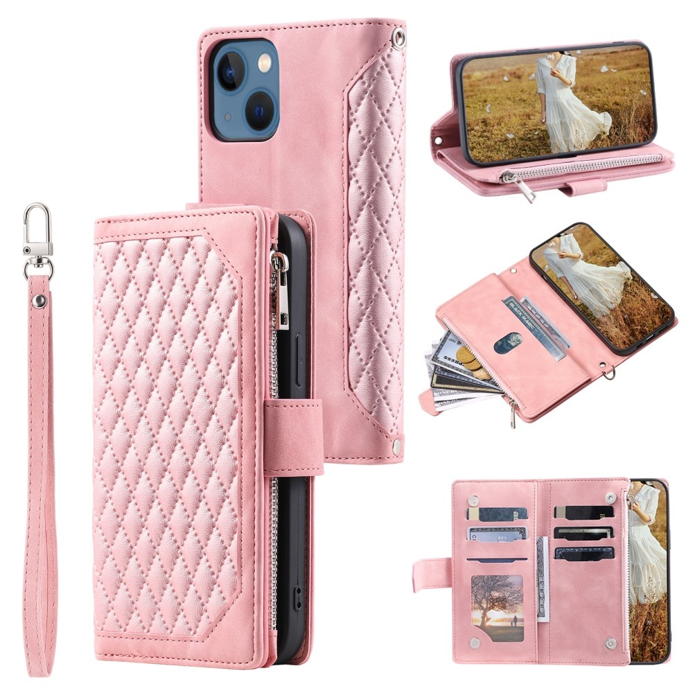 iPhone 15 Wallet/Purse Quilted Pink