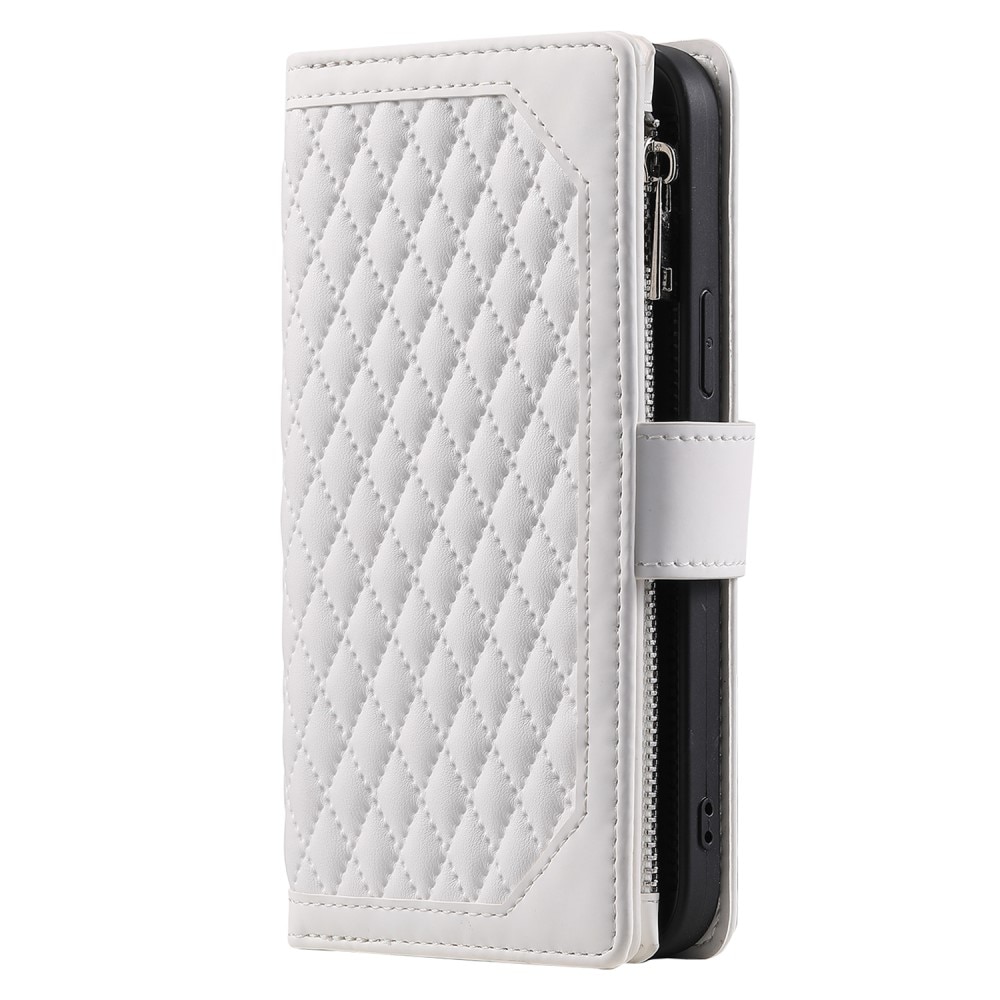 iPhone 15 Wallet/Purse Quilted White